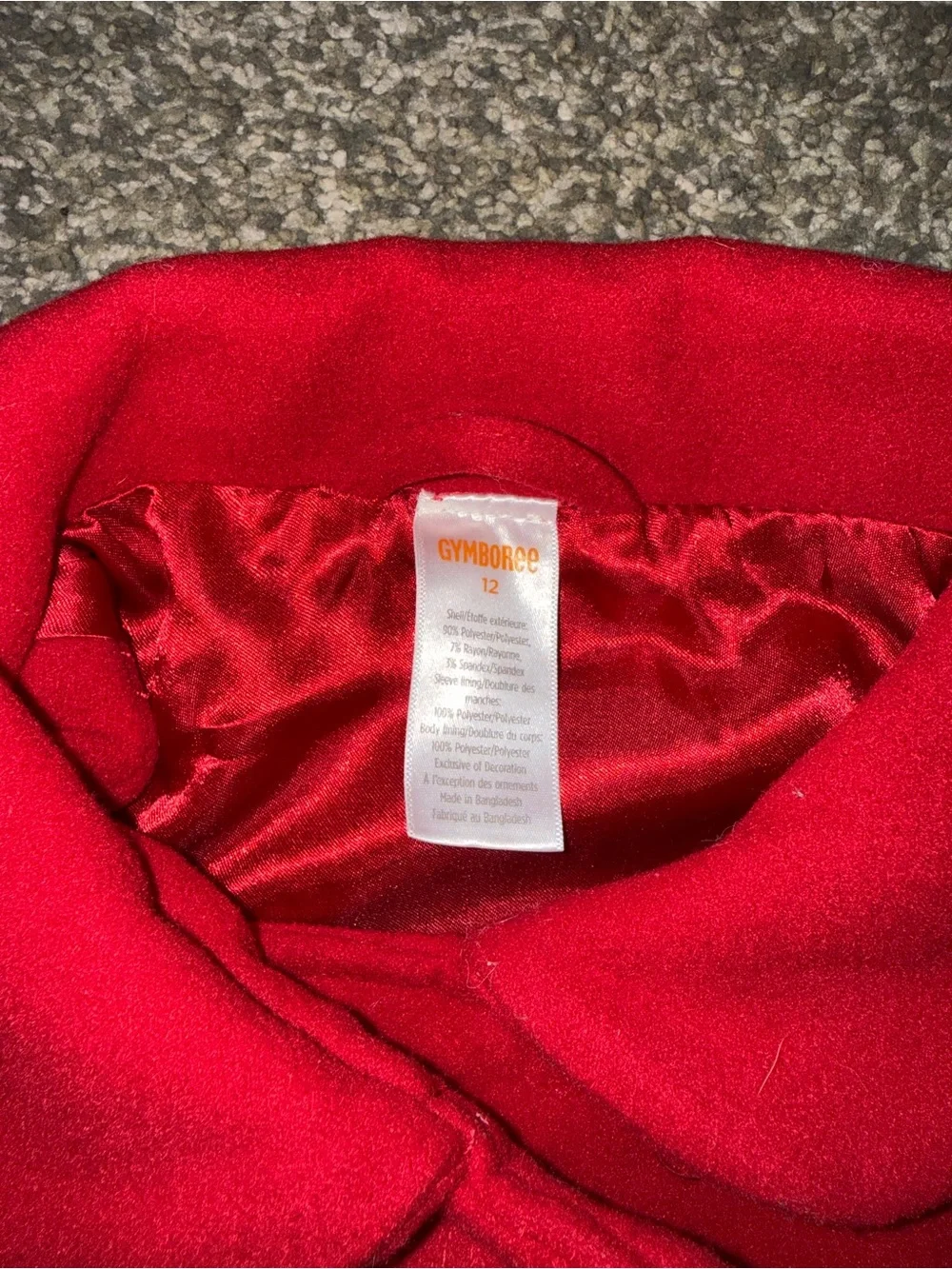 Gymboree Girls' Red Bow-Front Wool Blend Coat